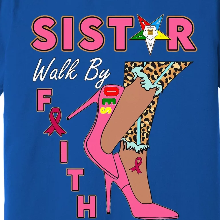 OES SiStar Leopard Walk By Faith Breast Cancer Awareness Premium T-Shirt