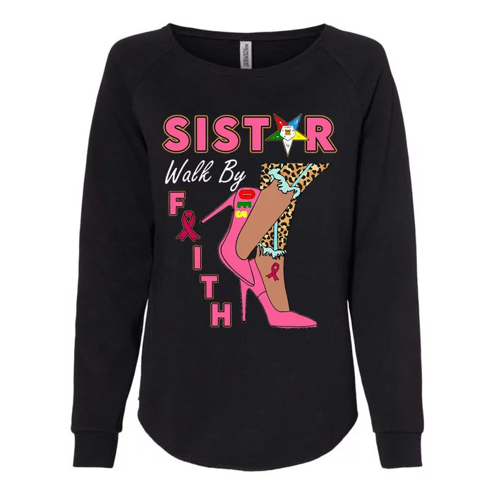 Oes Sistar Leopard Walk By Faith Breast Cancer Womens California Wash Sweatshirt