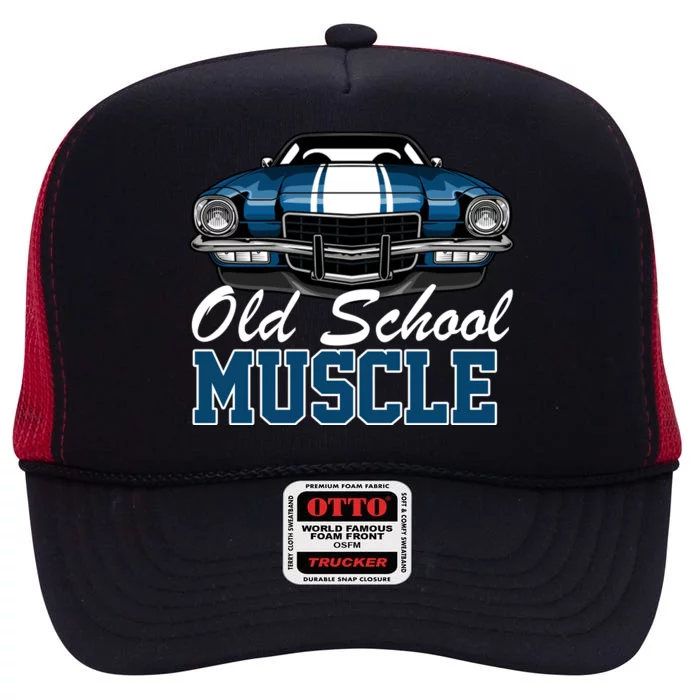 Old School Muscle Car High Crown Mesh Trucker Hat