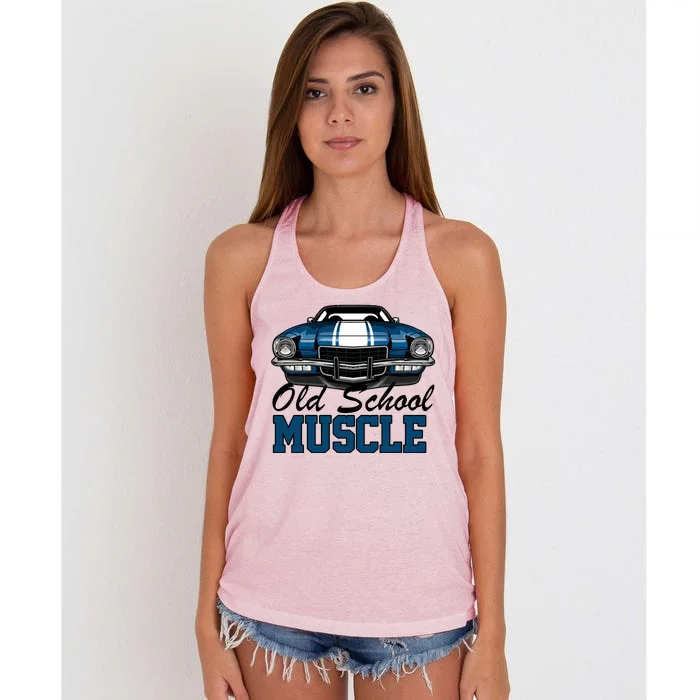 Old School Muscle Car Women's Knotted Racerback Tank