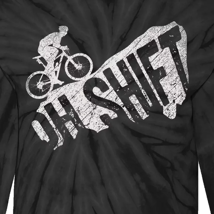 Oh Shift Mountain Biking Bicycle Bike Rider Cyclist Tie-Dye Long Sleeve Shirt