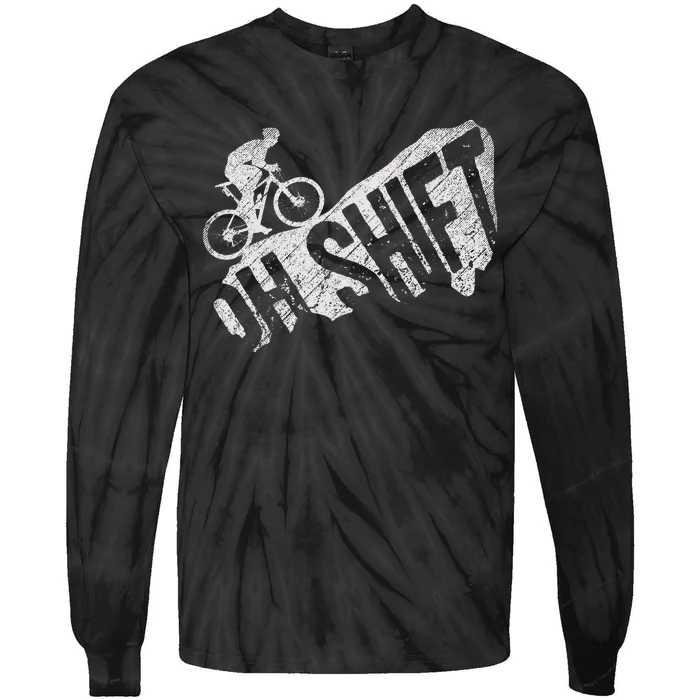 Oh Shift Mountain Biking Bicycle Bike Rider Cyclist Tie-Dye Long Sleeve Shirt