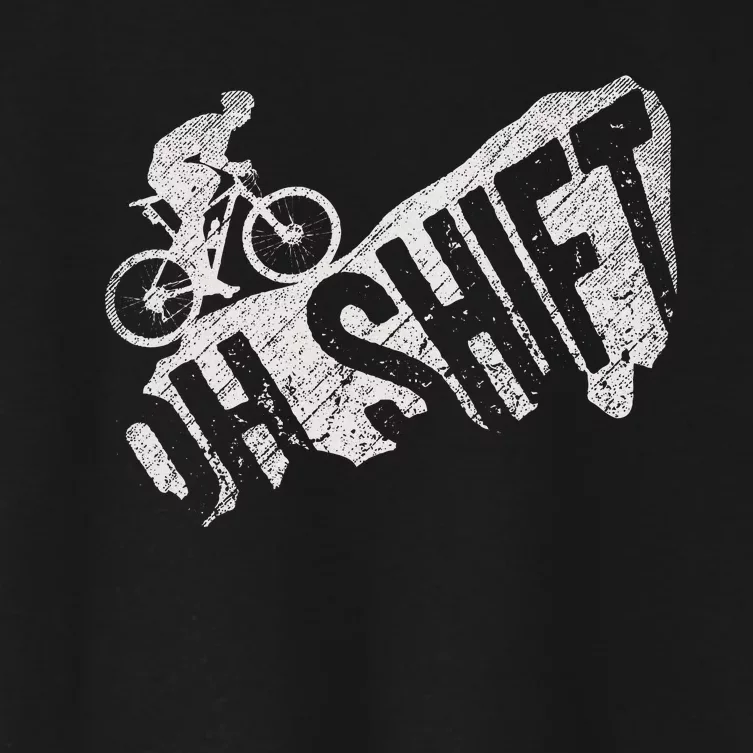 Oh Shift Mountain Biking Bicycle Bike Rider Cyclist Women's Crop Top Tee