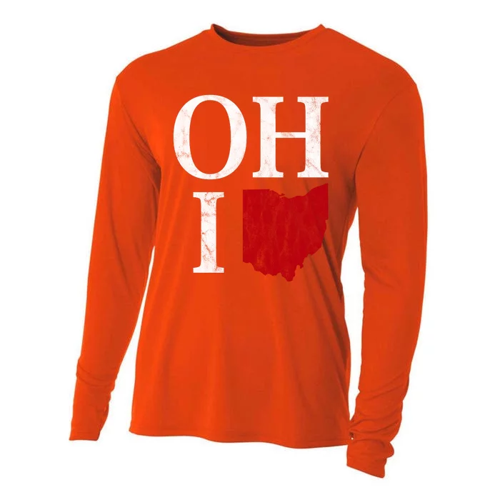 Ohio State Map Cooling Performance Long Sleeve Crew