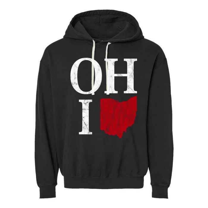 Ohio State Map Garment-Dyed Fleece Hoodie