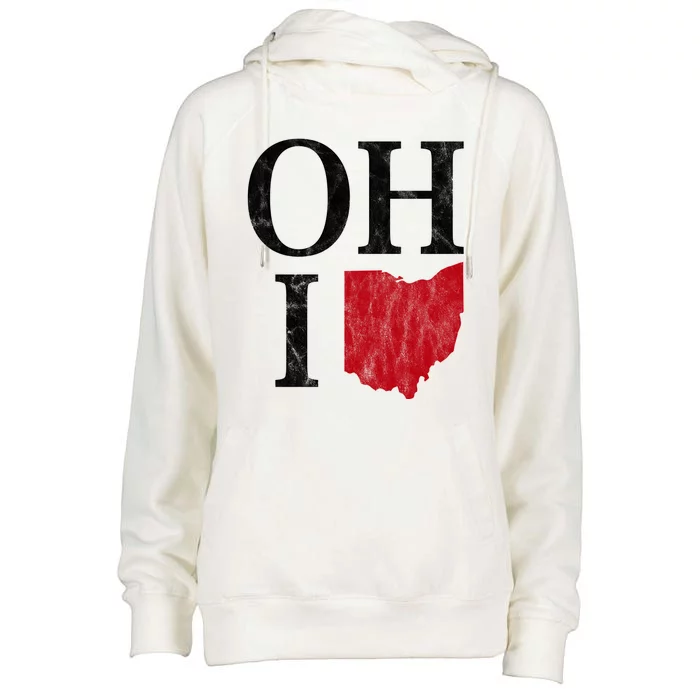 Ohio State Map Womens Funnel Neck Pullover Hood