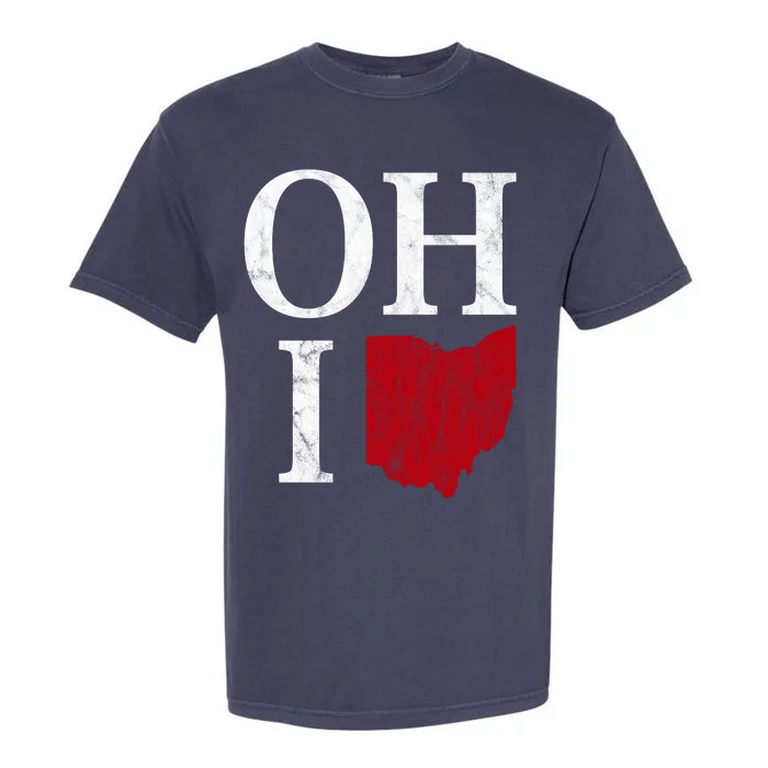 Ohio State Map Garment-Dyed Heavyweight T-Shirt