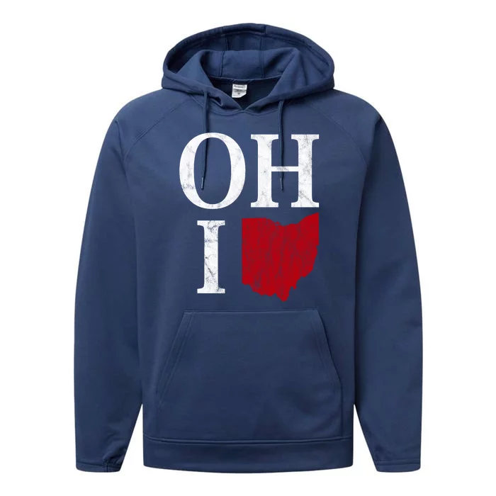 Ohio State Map Performance Fleece Hoodie