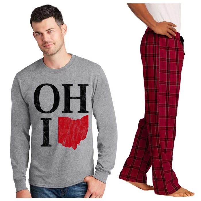 Ohio State Map Long Sleeve Pajama Set