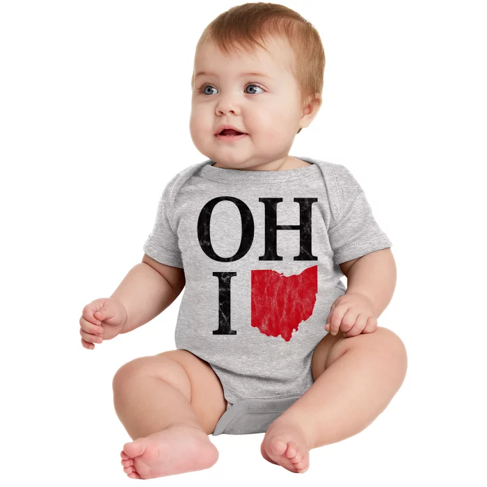 Ohio State Map Baby Bodysuit