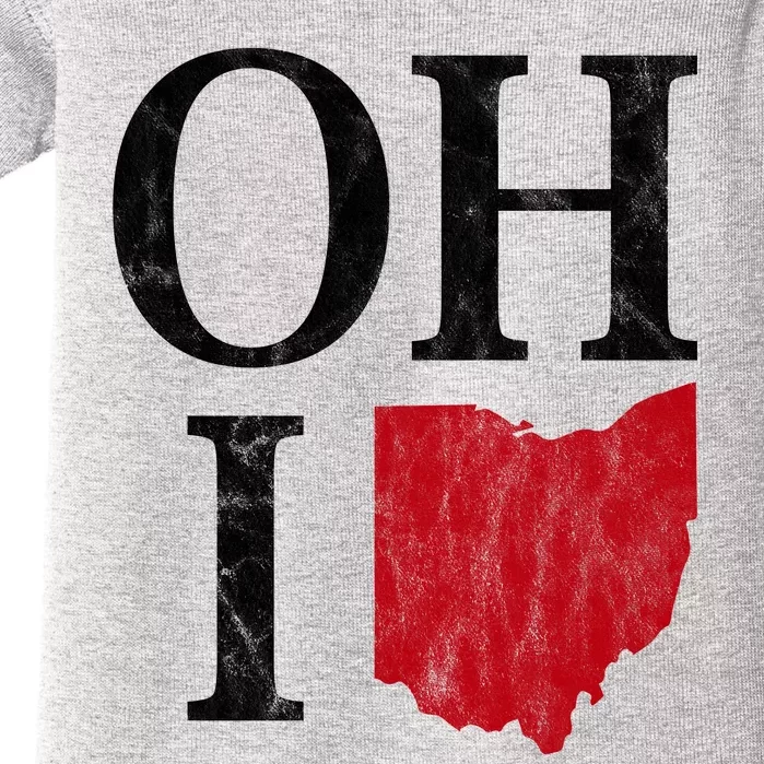 Ohio State Map Baby Bodysuit