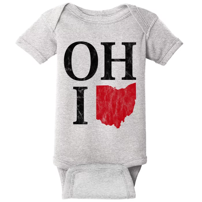 Ohio State Map Baby Bodysuit