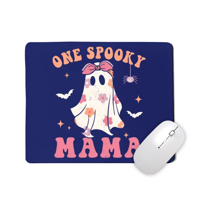 One Spooky Mama Retro Halloween Trick Or Treat Spooky Ghost Mousepad