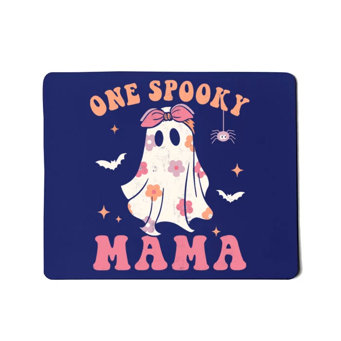 One Spooky Mama Retro Halloween Trick Or Treat Spooky Ghost Mousepad