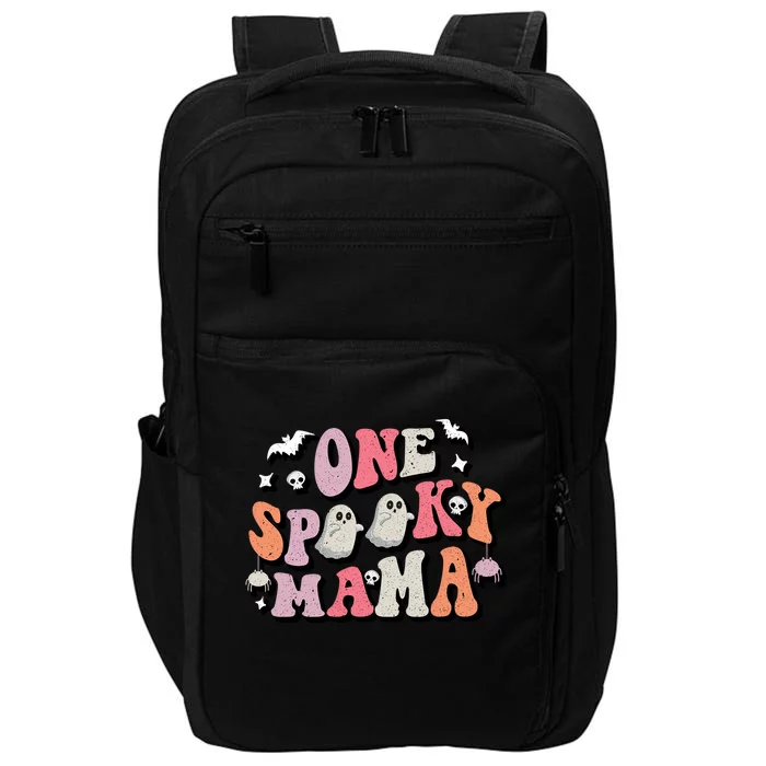 One Spooky Mama Funny Halloween Mom Costume Groovy Cute Gift Impact Tech Backpack