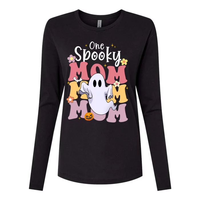 One Spooky Mom Halloween Cute Ghosts Grovvy Mommy Gift Meaningful Gift Womens Cotton Relaxed Long Sleeve T-Shirt