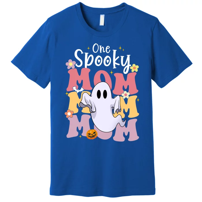 One Spooky Mom Halloween Cute Ghosts Grovvy Mommy Gift Meaningful Gift Premium T-Shirt