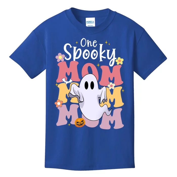 One Spooky Mom Halloween Cute Ghosts Grovvy Mommy Gift Meaningful Gift Kids T-Shirt