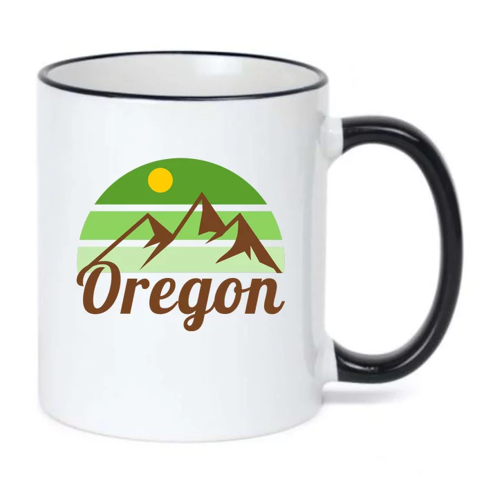 Oregon Simple Mountain Logo Black Color Changing Mug