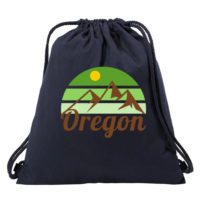 Oregon Simple Mountain Logo Drawstring Bag