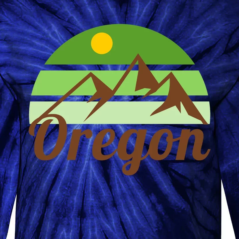 Oregon Simple Mountain Logo Tie-Dye Long Sleeve Shirt