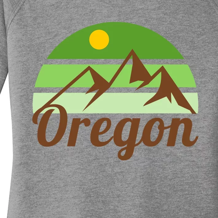 Oregon Simple Mountain Logo Women's Perfect Tri Tunic Long Sleeve Shirt