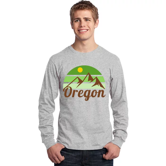 Oregon Simple Mountain Logo Tall Long Sleeve T-Shirt