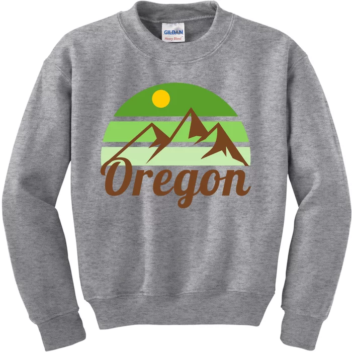 Oregon Simple Mountain Logo Kids Sweatshirt