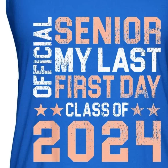 Official Senior My Last First Day Class Of 2024 Ladies Essential Flowy Tank