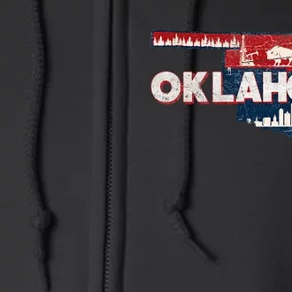 O.K.L.A.H.O.M.A State Map Road Trip Oklahoma City Tulsa Norman Full Zip Hoodie