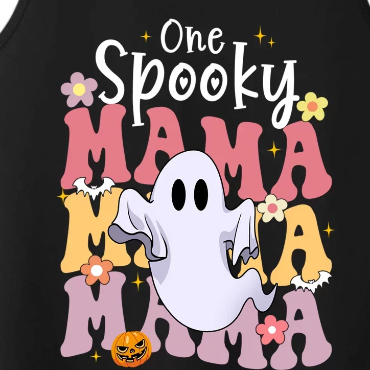 One Spooky Mama Halloween Cute Ghosts Grovvy Mommy Gift Performance Tank