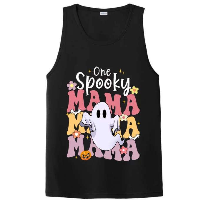 One Spooky Mama Halloween Cute Ghosts Grovvy Mommy Gift Performance Tank