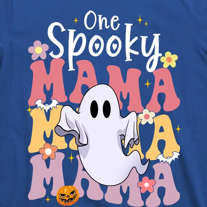 One Spooky Mama Halloween Cute Ghosts Grovvy Mommy Gift T-Shirt