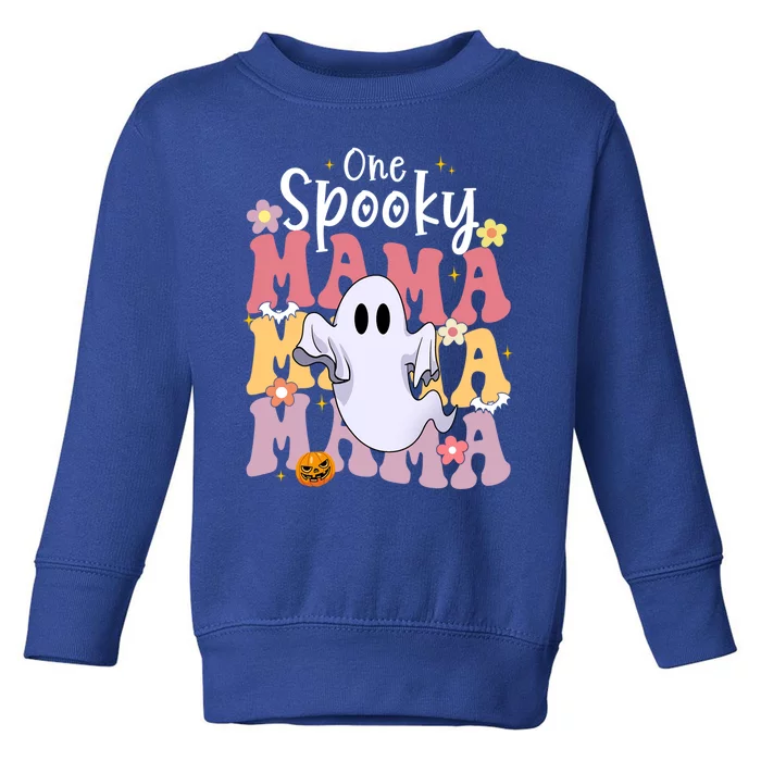 One Spooky Mama Halloween Cute Ghosts Grovvy Mommy Gift Toddler Sweatshirt