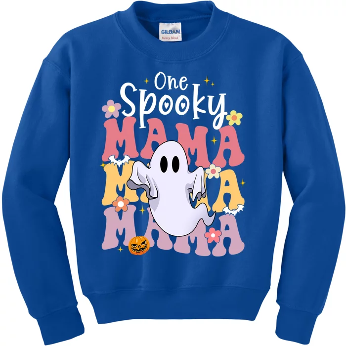 One Spooky Mama Halloween Cute Ghosts Grovvy Mommy Gift Kids Sweatshirt