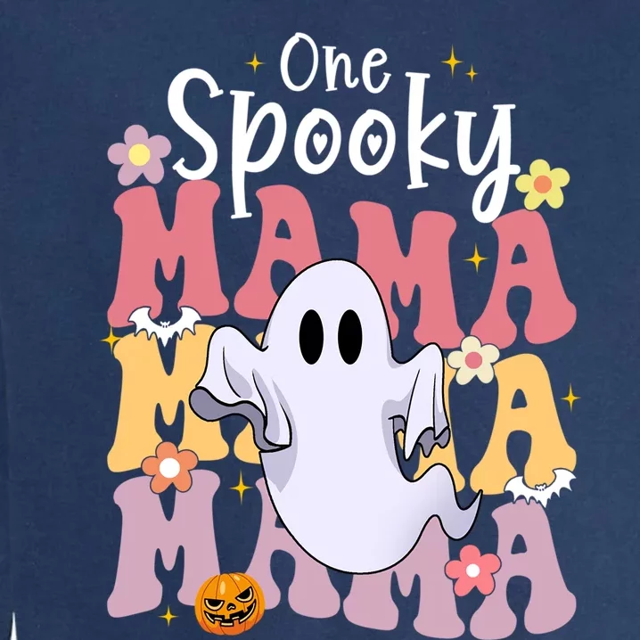 One Spooky Mama Halloween Cute Ghosts Grovvy Mommy Gift Garment-Dyed Sweatshirt