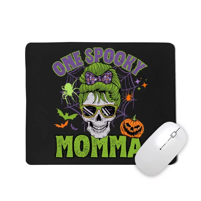 One Spooky Mama Messy Bun Funny Halloween Costume Mousepad