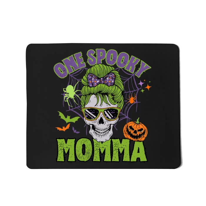 One Spooky Mama Messy Bun Funny Halloween Costume Mousepad