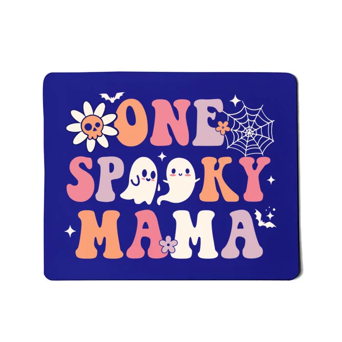 One Spooky Mama Ghost Halloween Groovy Retro Trick Or Treat Gift Mousepad