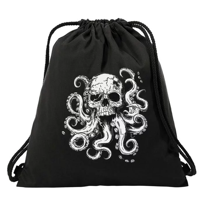 Octopus Skull Monster Cthulhu Skull Gifts Drawstring Bag