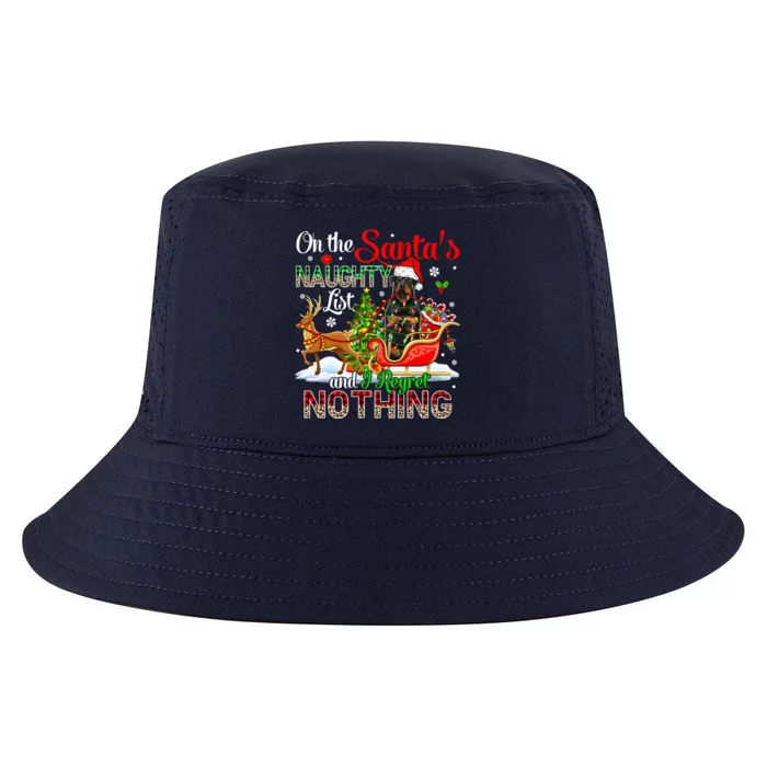 On SantaS Naughty List Regretting Nothing Santa Rottweiler Gift Cool Comfort Performance Bucket Hat