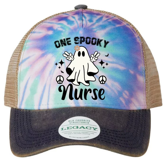 One Spooky Nurse One Spooky Mama One Thankful Nurse Funny Gift Legacy Tie Dye Trucker Hat