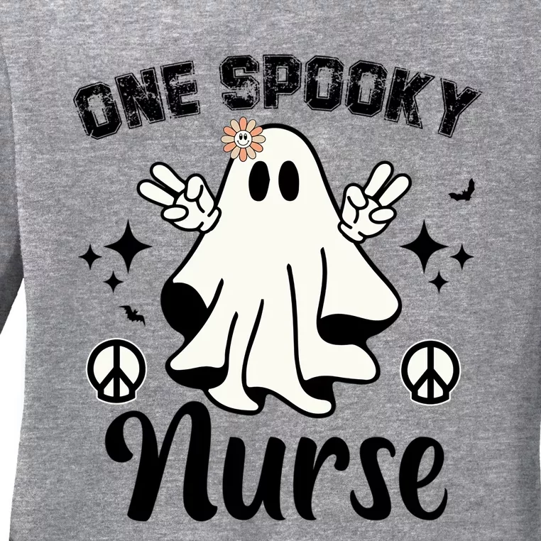 One Spooky Nurse One Spooky Mama One Thankful Nurse Funny Gift Ladies Long Sleeve Shirt