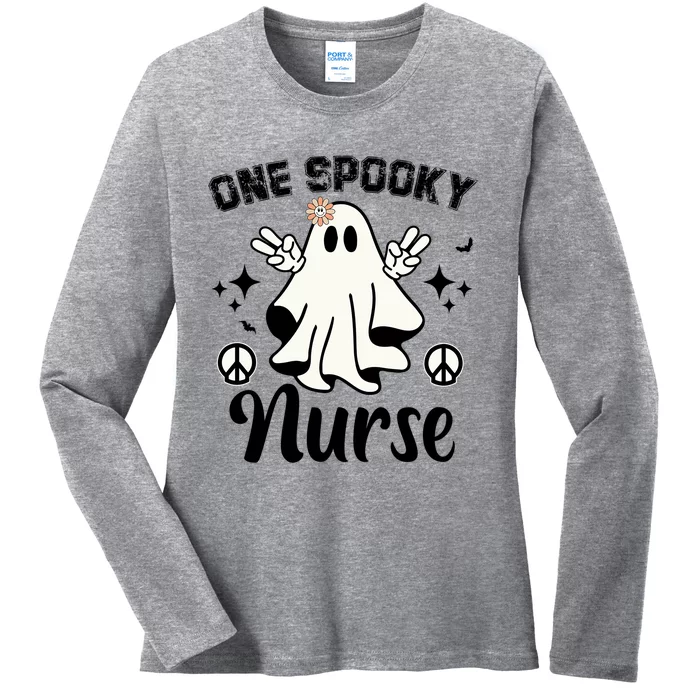 One Spooky Nurse One Spooky Mama One Thankful Nurse Funny Gift Ladies Long Sleeve Shirt