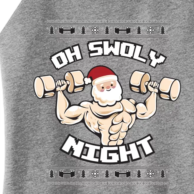 Oh Swoly Night Ugly Christmas Gym Sweater Gift Women’s Perfect Tri Rocker Tank