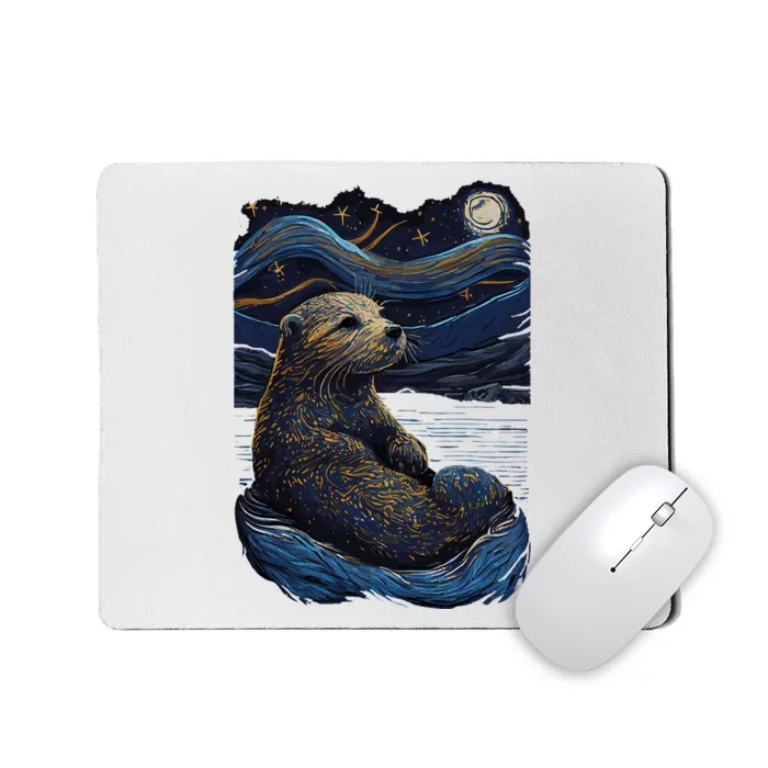 Otter Starry Night Mousepad