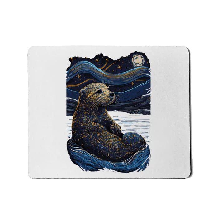 Otter Starry Night Mousepad