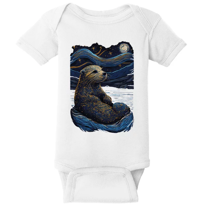 Otter Starry Night Baby Bodysuit