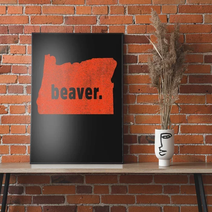 Oregon State Nickname Beaver Distressed Poster