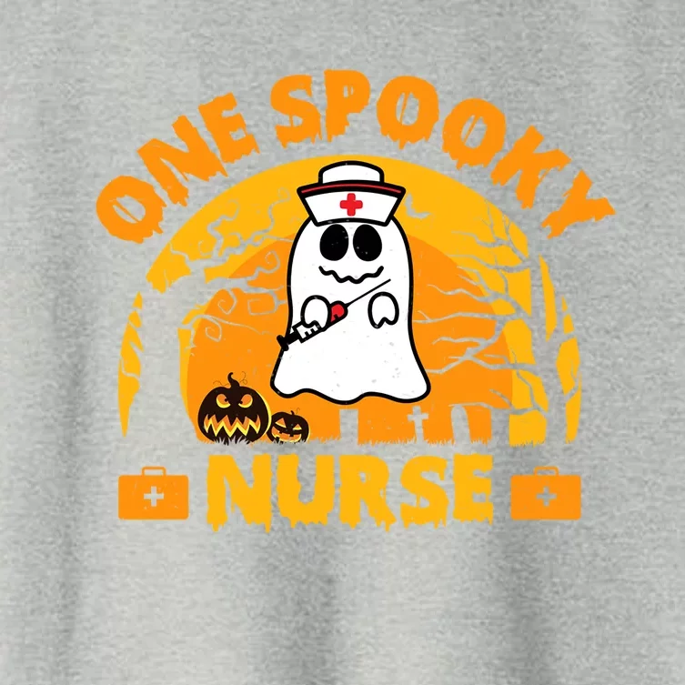 One Spooky Nurse Halloween Ghost Nurse Fall Scrub Rn Great Gift Women's Crop Top Tee